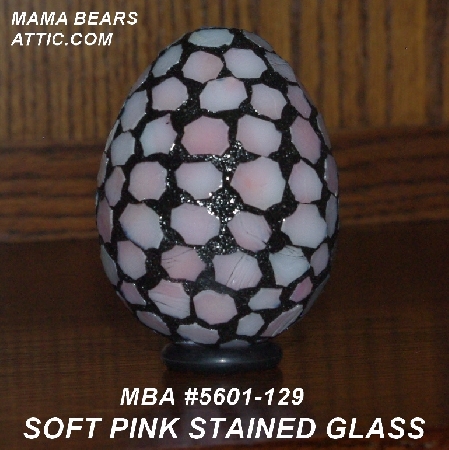 +MBA #5601-129  "Soft Pink Stained Glass Mosaic Egg"