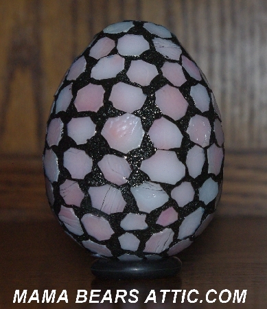 +MBA #5601-129  "Soft Pink Stained Glass Mosaic Egg"