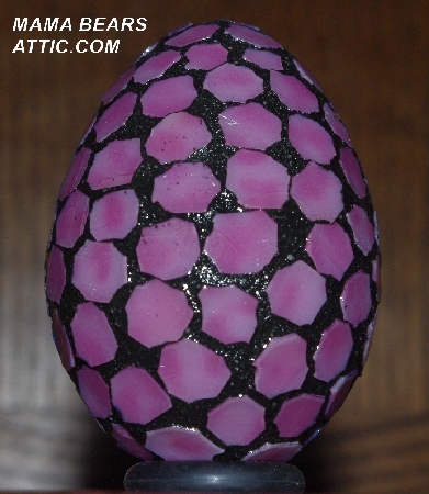 +MBA #5601-246  "Mauve Pink Stained Glass Mosaic Egg"