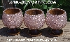 +MBA #5604-272 "Set Of 3 Light Pink Glass Seed Bead Egg Cups"