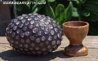 +MBA #5604-0042  "Light Pink Glass Bead Egg With Stand"