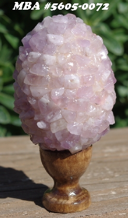 +MBA #5605-0072  "Cape Amethyst Rock Chip Bead Egg With Stand"