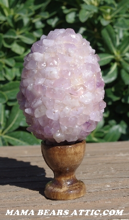 +MBA #5605-0072  "Cape Amethyst Rock Chip Bead Egg With Stand"