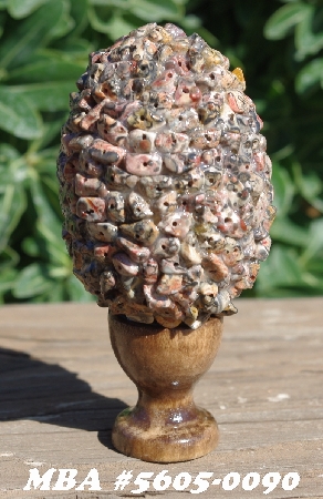+MBA #5605-0090  "Leopard Skin Jasper Bead Egg With Stand"