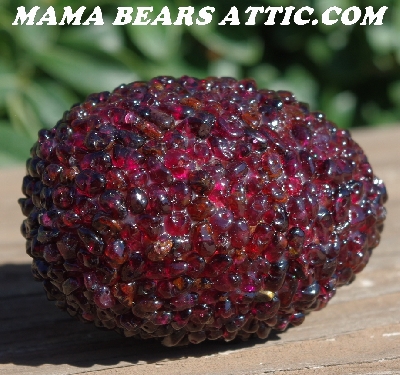 +MBA #5605-0099  "Garnet Rock Bead Egg With Stand"