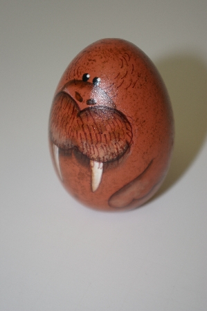 +MBA #10-295  1994 "Molar" Hand Painted Wooden Egg