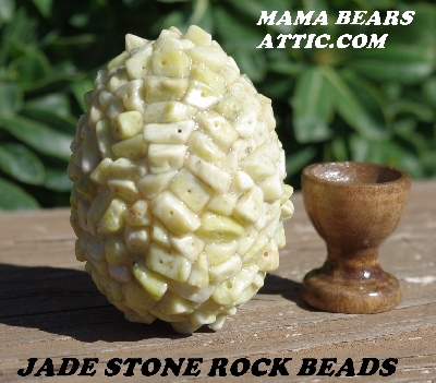 +MBA #5605-123  "Rock Jade Bead Egg With Stand"