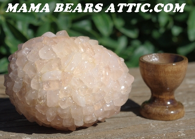 +MBA #5605-147  "Rose Quartz Bead Egg With Stand"