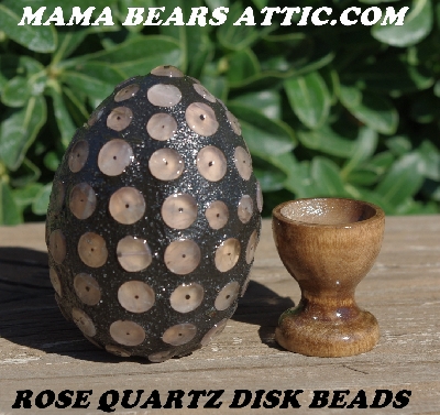 +MBA #5605-203  "Rose Quartz Bead  Egg With Stand"
