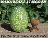 +MBA #5605-315  "Metallic Lime Green Glass Bead Egg With Stand"