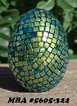 +MBA #5605-322  "Metallic Peacock Green Glass Bead Egg With Stand"
