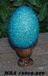 +MBA #5605-329  "Sky Blue Glass Bead Egg With Stand"