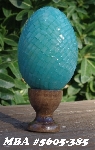 +MBA #5605-385  "Czech Green Glass Pillow Bead Egg With Stand"