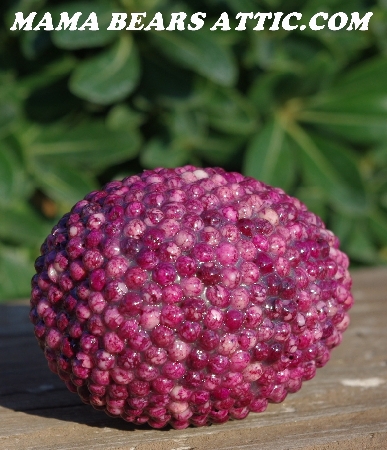 +MBA #5605-412  "Mauve Pink River Stone Bead Egg With Stand"