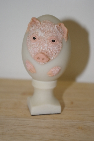 +MBA #10-071  1987 Bristar Hand Carved Resin Pig Egg