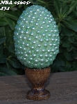 +MBA #5605-434  "1/2 Cut Mint Green Glass Pearls & Seed Bead Egg With Stand"