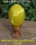 +MBA #5606-0001 "Yellow Glass Bugle Bead Egg With Stand"