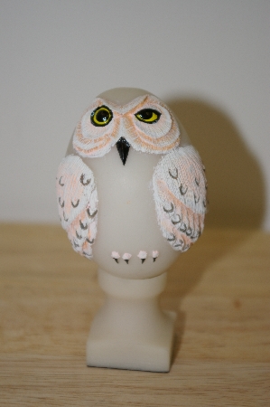 +MBA #10-058  1987 Bristar Hand Carved Resin Owl Egg