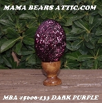 +MBA #5606-133  "Dark Purple Glass Bugle Bead Egg With Stand"
