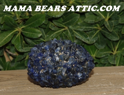 +MBA #5606-223  "Lapis Gemstone Bead Egg With Stand"