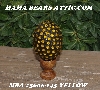 +MBA #5606-145  "Yellow Glass Bead Mosaic Egg With Stand"