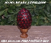 +MBA #5606-150  "Fire Polished Red Glass Bead Mosaic Egg With Stand"