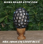 +MBA #5606-175  "Light Blue Glass Bead Mosaic Egg With Stand"