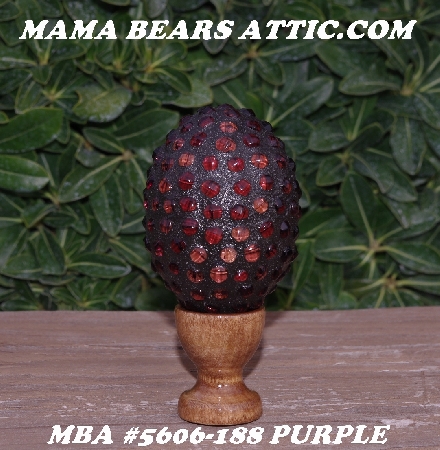 +MBA #5606-188  "Purple Glass Bead Mosaic Egg With Stand"