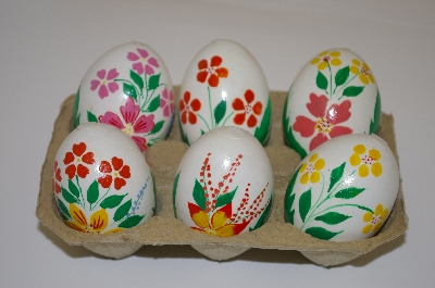 +MBA #10-163  1/2 Dozen Real Hand Painted Chicken Eggs