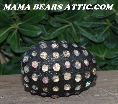 +MBA #5606-264  "Aurora Borealis Glass Bead Mosaic Egg With Stand"