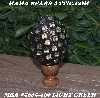 +MBA #5605-309  "Large Light Green Glass Bead Mosaic Egg With Stand"