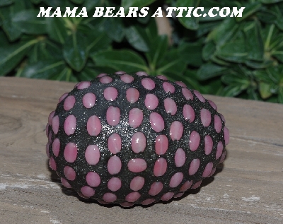 +MBA #5606-314  "Pink Glass Bead Mosaic Egg With Stand"