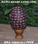 +MBA #5606-314  "Pink Glass Bead Mosaic Egg With Stand"