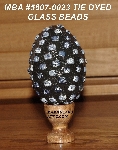 +MBA #5607-0023  "Tie Dyed Glass Bead Mosaic Egg With Stand"