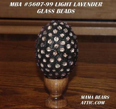 +MBA #5607-99  "Light Lavender Glass Bead Mosaic Egg With Stand"