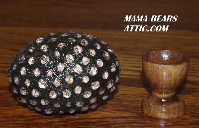 +MBA #5607-99  "Light Lavender Glass Bead Mosaic Egg With Stand"