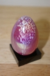 +MBA #10-100  "1985 Beautiful Pink Hand Crafted Art Glass Egg
