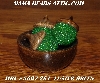+MBA #5607-261  "Set Of 3 Luster Green Glass Beaded Acorns With Bowl"