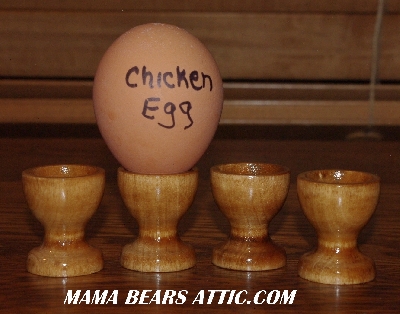 +MBA #5607-288  "Set Of 4 Solid Wood Egg Holder Stands"
