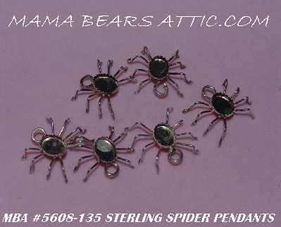 +MBA #5608-135   "1990's Set Of (6) Sterling Spider Pendants"