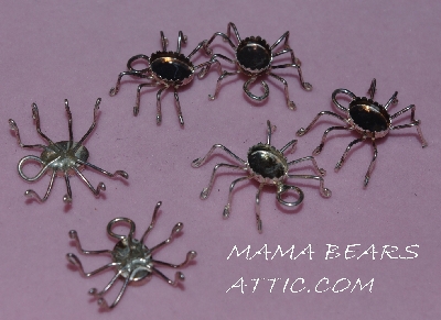 +MBA #5608-135   "1990's Set Of (6) Sterling Spider Pendants"