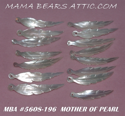 +MBA #5608-196   "1990's Set Of (15) Carved Mother Of Pearl Feathers"