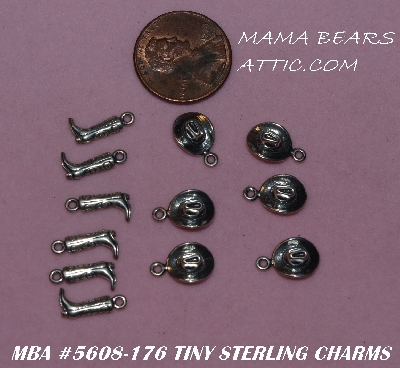 +MBA #5608-186  "1990's  24 Piece Sterling Tiny Western Charms With O Rings"