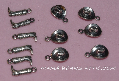 +MBA #5608-186  "1990's  24 Piece Sterling Tiny Western Charms With O Rings"