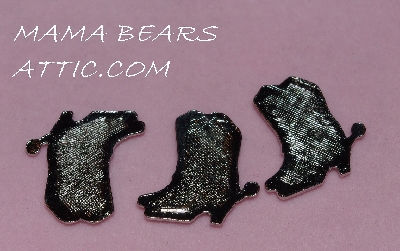+MBA #5608-147   "Set Of (12) Silvertone Metal Cowboy Boot Embellishments"