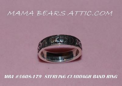 +MBA #5608-179   "Sterling Silver Claddagh Band Ring Size 7"