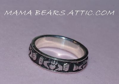 +MBA #5608-179   "Sterling Silver Claddagh Band Ring Size 7"