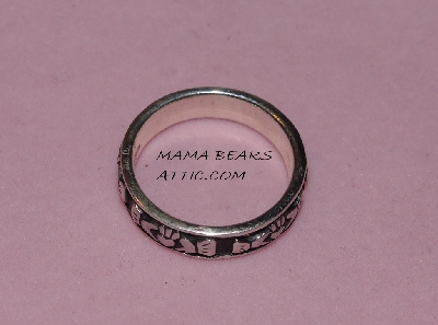 +MBA #5608-179   "Sterling Silver Claddagh Band Ring Size 7"