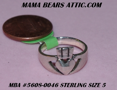 +MBA #5608-0046   "Sterling Size 5 Claddagh Ring"