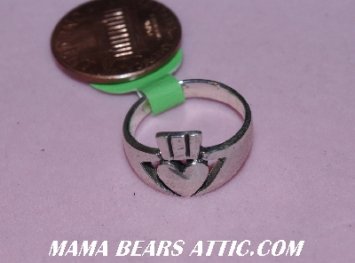 +MBA #5608-0046   "Sterling Size 5 Claddagh Ring"